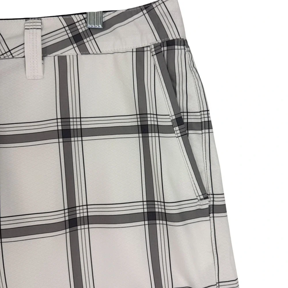 Quiksilver Hybrid Shorts Mens 36 White Plaid‎ Amphibians Board Shorts Stretch
